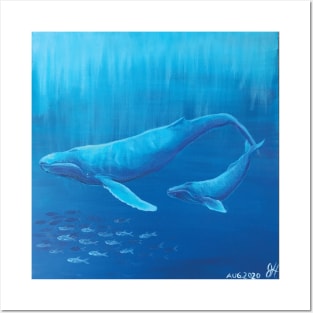 Blue whales Posters and Art
